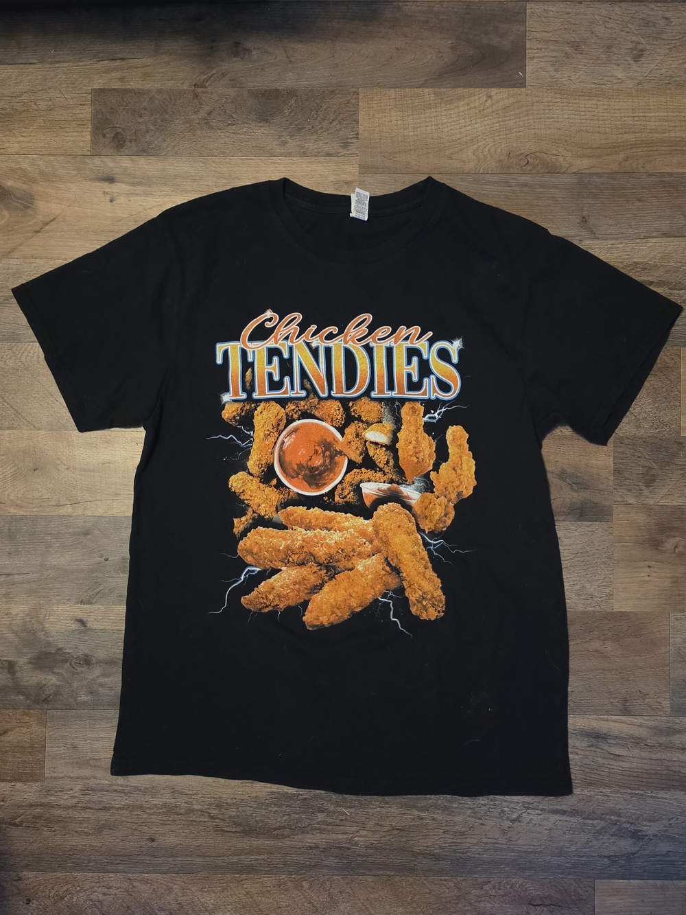 Brisco Brands Chicken Tendies Graphic Tee Black